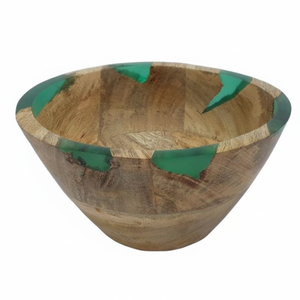 Bol élégant et luxueux en bois et résine époxy écologique pour servir des salades, des aliments secs et des repas festifs - Product Image 5
