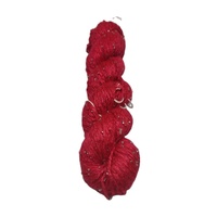 Fil de Soie Métallique 100% Pure Naturelle Brute Anti-Bactérienne Écologique Teint en Cône Perlé pour Tissage, Tricotage Manuel et Broderie