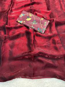 Bas prix meilleure qualité pur Fandy satin soie tissu Palin & chic Look magnifique couleur populaire Saree avec broderie Blouse pièce - Product Image 2