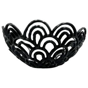 Cuenco decorativo de aluminio hecho a mano, decoración artística negra para el hogar, centro de mesa, frutero, escultura de Metal, diseño moderno, regalo único - Product Image 1