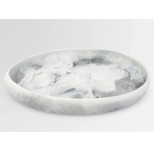 Assiette en résine aspect marbre quantité minimale de commande bas vaisselle bol de service à salade ombrage bol de nourriture végétale durable bol en résine fabriqué à la main - Product Image 6