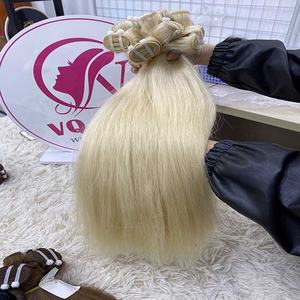 Prix d'usine 100% cuticule non transformée alignée cheveux humains vierges bruts tissage naturel droit 613 couleur blonde - Product Image 5