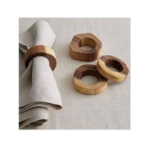 Anneaux de serviette en bois naturel pour fête mariage maison et hôtel décorations de table accessoires de table - Product Image 3