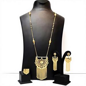 Nouvel ensemble de collier pendentif pour femme plaqué or 24 carats, style arabe, bijoux raffinés pour mariages et fêtes - Product Image 1