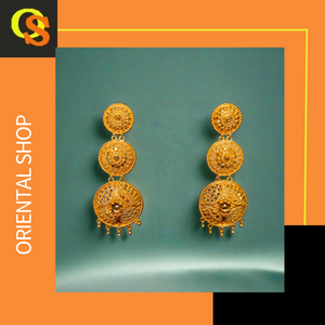 ชุดต่างหูใหม่ล่าสุดพร้อมดีไซน์แบบดั้งเดิมต่างหูชุบทอง22CT แบบ Jhumka สำหรับผู้หญิง - Product Image 2