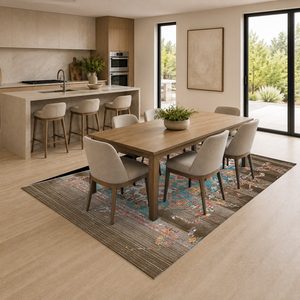 <b>RUGS</b> DEPOT LXDP-0533 Wholesale Terracotta Gold Ethnic Kilim Digital Printed Machine Washable Chenille Area <b>Rug</b> <b>Non</b> <b>Slip</b> - Product Image 4