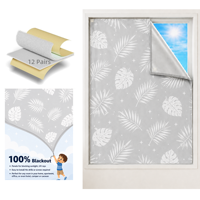 Cortina de Ventana con Estampado de Hojas de Palma Tropical, Persianas Opacas, Cubierta de Ventana, Cortinas Portátiles, Oscurecedoras de Habitación, Persiana de Viaje