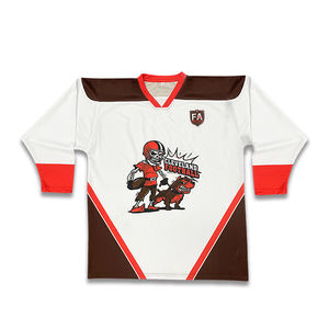 Maillot de hockey sur glace unisexe personnalisé OEM avec logo de l'équipe Technique d'impression par sublimation de style uniforme 100% polyester vierge - Product Image 2