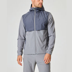 Chaqueta Cortavientos Impermeable de Otoño Informal con Cremallera Delantera de 2 Colores Personalizada OEM al por Mayor para Hombre - Product Image 1