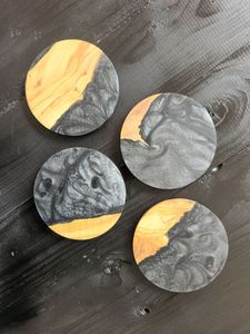 2024 Eco-Friendly <b>Vintage</b> White Marble Slate Coaster With Gold Color Metal Holder <b>Sets</b> Blank Design Placemat/Pad/Mat Drinks - Product Image 6