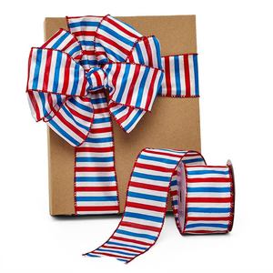 Cinta Metálica de Poliéster con Rayas Horizontales Estilo Americano para Decoración de Cumpleaños - Product Image 1