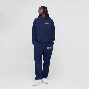 Ensemble de survêtement à capuche ample en coton pour homme, poids lourd, vert forêt, imprimé personnalisé, grandes tailles, vêtements chauds, vente chaude - Product Image 6