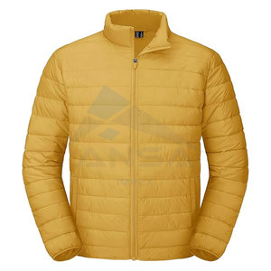 Chaqueta acolchada ligera para clima frío para hombre, resistente al viento, repelente al agua, carcasa de nailon transpirable con dobladillo y puños elásticos - Product Image 1