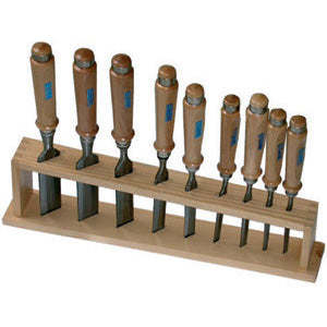 Ensemble de 9 ciseaux à éplucher HSS à manche en bois, pointe plate droite, pour le travail du bois et la construction, article 5208-5209gp - Product Image 1