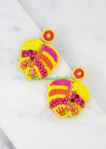 Fleuri et original : Boucles d'oreilles brodées écologiques et colorées "Palette de la nature : Boucles d'oreilles personnalisées à fleurs avec breloque brodée - Product Image 4