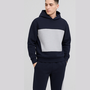 2025 <b>Men's</b> Color Black Tracksuit Set Custom Logo <b>Navy</b> Blue Grey <b>Hoodie</b> and Jogger Sportswear Casual Training Tracksuit For <b>Man</b> - Product Image 6