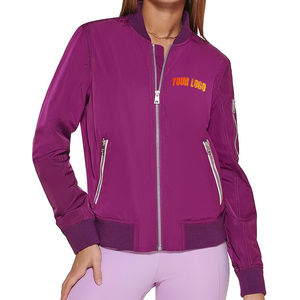 Vente en gros sur mesure Veste universitaire pour femmes Veste de baseball bombardier surdimensionnée Veste d'extérieur Letterman en laine et coton de haute qualité pour femmes - Product Image 1