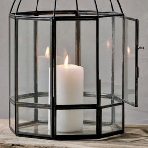 Latest Design Home Decorative Black Metal <b>Framed</b> <b>Glass</b> Candle Pillar Holder Lantern for <b>Hanging</b> and Table - Product Image 3