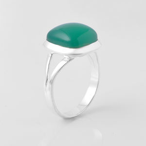 Hecho a mano 925 plata esterlina eternidad Vermeil anillo Natural verde ónix piedra preciosa boda joyería mayorista y fabricante - Product Image 5