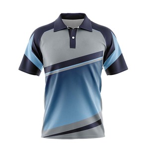 Logo personnalisé de haute qualité pour polos T-shirts de golf brodés en coton de soie en gros T-shirts polo en tissu tricoté solide - Product Image 1