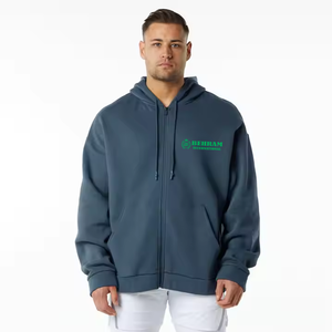Sweat-shirt à capuche zippé avec poches kangourou, écologique, hiver, 100% coton molletonné, confortable, pas cher, bonne qualité, pour homme - Product Image 2