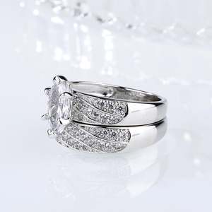 แหวนคู่รักเงินแท้ประดับมอสซาไนต์ทรงมาร์คีส์ Jeulia สำหรับวันครบรอบ - Product Image 5