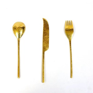 Juego de 3 juegos de cubiertos, cubiertos de acero inoxidable, acabado chapado en oro, perfecto para vajilla, utensilios de cocina, cubiertos de uso diario - Product Image 1