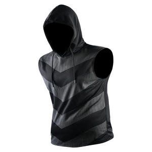 Camiseta sin mangas de Fitness para hombre, camiseta sin mangas con capucha de invierno con impresión digital, suministro ODM - Product Image 1