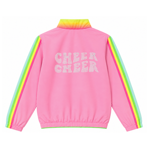Custom Cheerleading Neon Windbreaker Warm Up <b>Jacket</b> Cheer Squad Apparel For Dance Practice & Competition Girls Sports Outerwear - Product Image 3