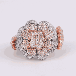 Fully <b>Iced</b> Out Hip Hop Diamond <b>Ring</b> For Party Wear Luxury Looking Lab Diamond <b>Ring</b> 14KT Gold Two Tone Color <b>Ring</b> - Product Image 4