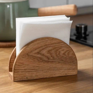 Porte-mouchoirs en bois élégant fait à la main avec une texture riche conçu pour la décoration de bureau à domicile et de réception - Product Image 1