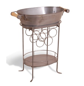 Outdoor Party Decoration Copper and Steel Beer Tub with <b>Stand</b> Stainless Steel Barware Decorative Ice Tub for Beer Bottles - Product Image 3