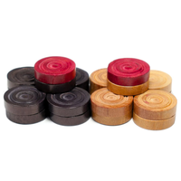 Jeu de Carrom en Bois de Qualité Supérieure, Ensemble de 24 Pièces (11 Blanches, 11 Noires, 2 Rouges), Boîte Cadeau, Durable et Écologique