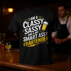 เสื้อยืดบาร์เทนเดอร์สุดเท่ห์มีสไตล์ - เสื้อผ้าส่งเสริมการขายที่มีสไตล์ - Product Image 3