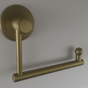 <b>Elegant</b> Metal Toilet Paper Holder With Matte Silver Patina Finish Artisan Handcrafted Offering Decorative Accent For Interiors - Product Image 1