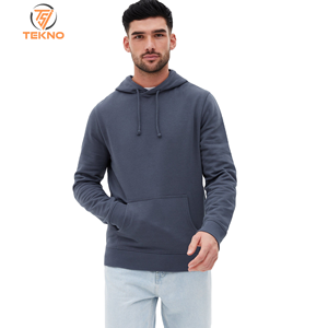 เสื้อฮู้ดผ้าคอตตอนสำหรับผู้ชายปรับแต่งได้เสื้อฮู้ดผ้าฟลีซแบบสวมหัวกันหนาวลายพื้น100% - Product Image 1