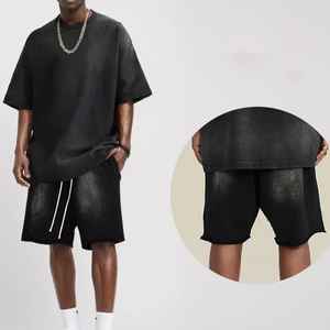 Alta calidad 2025 Screen Puff Print Vintage algodón personalizado fabricante francés Terry sudor hombres ácido lavado pantalones cortos - Product Image 1