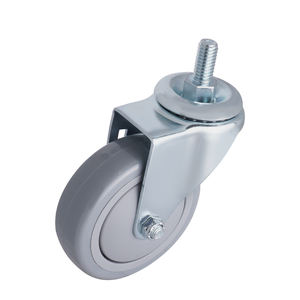 Roulettes à roulement à billes de 4 pouces pivotantes avec tige filetée M12 Roue PU - Product Image 5