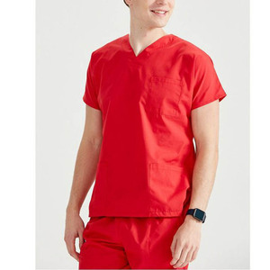 Uniformes d'hôpital blancs Anti-rétrécissement de qualité supérieure, blouses médicales, Top à manches courtes, blouses faciles à déplacer, costume pour hommes, uniforme à col en V - Product Image 2