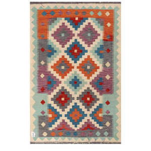 พรมกิลิม ไมมาณา อัฟกานิสถาน ขนาด 184 x 118 ซม. พรมปูพื้นและชุดพรม - Product Image 1