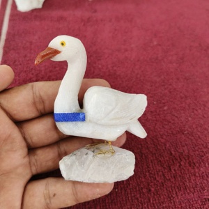 Belle pierre de cristal faite à la main canard oiseau sculpture Sculpture puissante amour paire charme finement sculpté oiseaux expositions le fard à joues - Product Image 5
