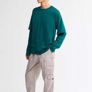 Camiseta Premium de cuello redondo Hip Hop de doble manga de secado rápido 100% algodón Jersey gráfico personalizado patrón sólido directo de fábrica de gran tamaño - Product Image 4