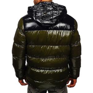 Chaqueta de Compresión Gruesa de Invierno para Hombre, Color Sólido, con Cuello Alto, Cortavientos, Transpirable, con Capucha, Abrigo Cálido Hecho de Lona - Product Image 2