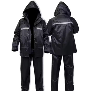 Chaqueta de lluvia para hombre, pantalones impermeables, chándal de lluvia, senderismo, montaña, traje impermeable, chándal de lluvia negro para hombre - Product Image 2