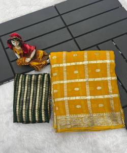 ชุดส่าหรีสำหรับผู้หญิงงานปาร์ตี้มีสไตล์ส่าหรีแบบเรียบหรูและดูสวยงามงานเฉลิมฉลองงานแต่งงาน - Product Image 6