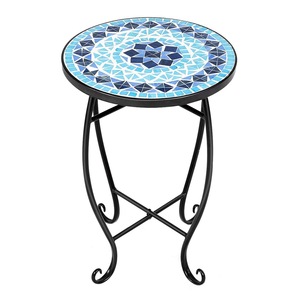 Meubles de qualité supérieure Table basse d'intérieur en fer mosaïque colorée Table d'appoint fabriquée à la main sur mesure - Product Image 2