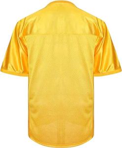 Camiseta de rugby de fútbol americano al por mayor, ropa de práctica cuadrada amarilla personalizada con mangas cortas y diseño de malla bordada - Product Image 2