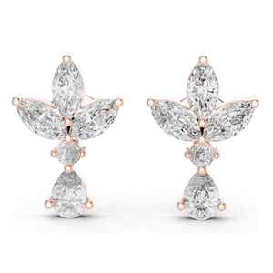 Boucles d'oreilles en diamants de laboratoire 1,346 CT, diamants CVD VVS-VS-EF, or 18 carats, 14 carats, 10 carats et argent 925, or rose, or jaune, or blanc - Product Image 2