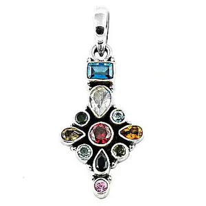 925 Sterling Silver Multi-Gemstone <b>Pendant</b> Rhodium Plated <b>Rose</b> <b>Gold</b> Diamond Pearl Trendy Jewelry for Women's Engagement Gift - Product Image 3