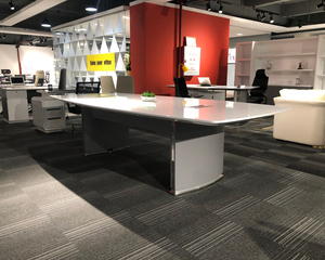 Luxury High Gloss White Conference <b>Table</b> Modern 8 10 Person Meeting <b>Table</b> Boardroom Furniture With Cable Management - Product Image 5